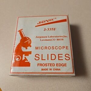 72x) 25mm x 75mm x 1mm Jorvet Microscope Slides J-335F Frosted Edge Clear‎ Glass